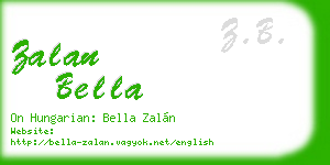 zalan bella business card
