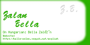 zalan bella business card
